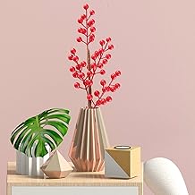 Mrs Bad 3pcs Christmas Red Berry Twig,Fake Berries Branches,Artificial Burgundy Berry Picks for Christmas Tree Decorations, Holiday Home Decor