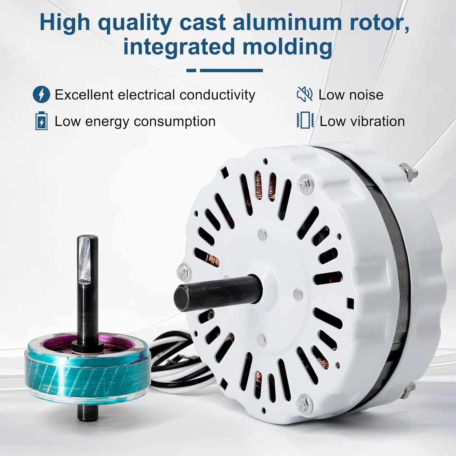 Criditpid Replacement F0510B2497 Lomanco Power Vent Attic Fan Motor & 58033 Adjustable Thermostat Switch Kit, F0510B2944 White Motor 1/10hp, 1100RPM, 115Volts, 58033 Temperature Range: 60°F to 120°F.