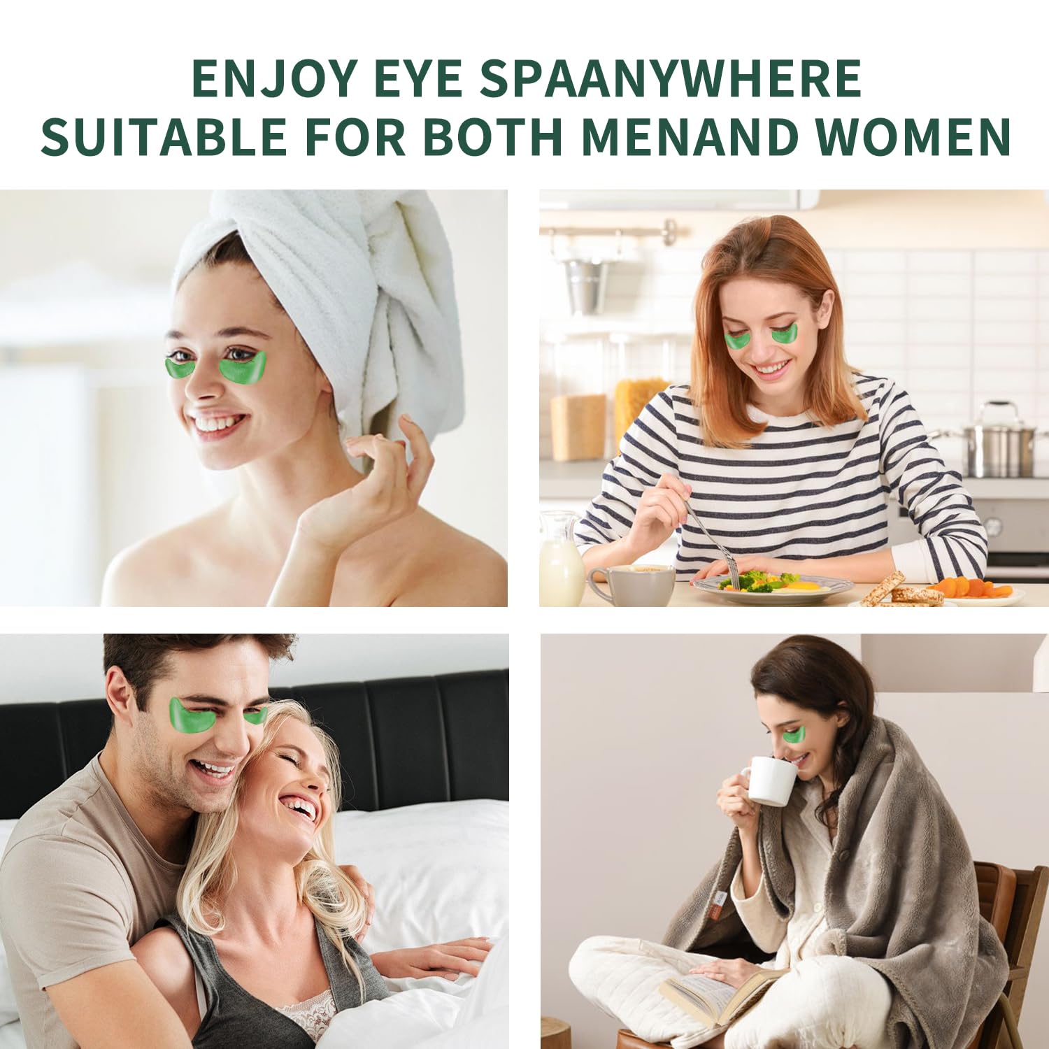 Seaweed Under Eye Patches 60 PCS Skin Tightening eye mask,Collagen Skin Care Products,Eye Patches for Puffy Eyes dark circles,Wrinkles and puffiness,Revitalises and Refreshes Your 3