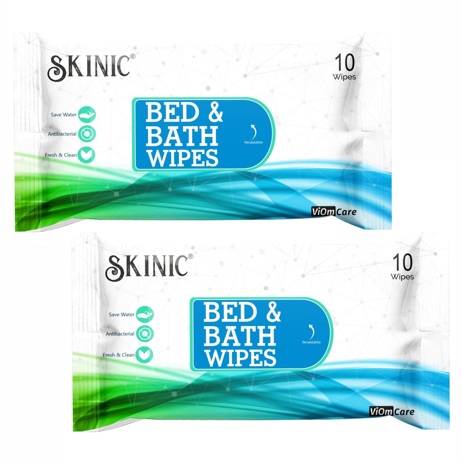 SKINIC Body Cleansing Bed Bath Wipes For Adults | Body Sponging | Alcohol-Free, Chemical-Free, Natural Moisturizing Wipes for Gentle Cleansing and Freshness (Pack Of 2)
