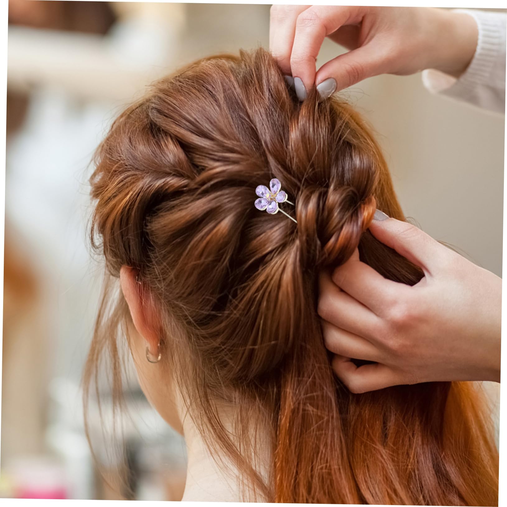 FRCOLOR 20 Stk Haarnadeln zum Flechten haarspange metall Frauen Haarnadel Haarschmuck für Damen U-förmige Strass- Strasssteine Violett