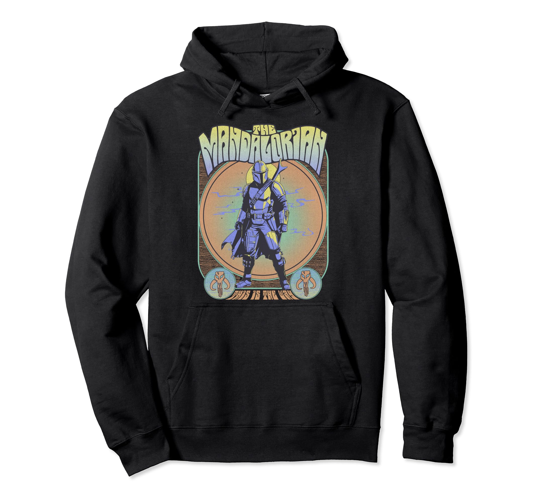 Pull Star Wars Mandalorian à capuche sweat rétro imprimé Mando Poster original
