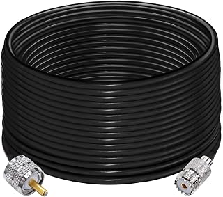 UHF PL259 Cable RG58 TUOLNK PL259 SO239 Male to Female Extension Cable Low Loss CB Coax Cable Black for Two Way Radio CB Radio Wireless LAN Devices… (49.2ft)