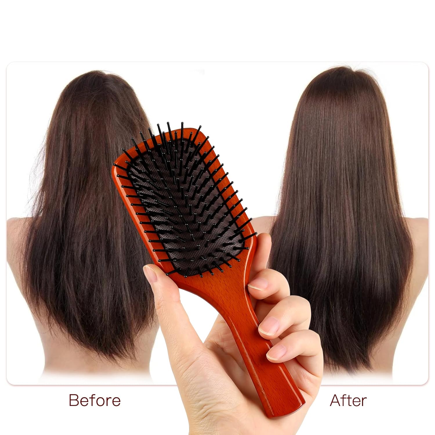 Paddle Detangling Brush, Natural Wooden Paddle Brush Paddle Hairbrush for Women Men and Kids, Hair Brush for Wet/Dry Hair Smoothing Anti-Frizz Volumizing Styling Scalp Massage Detangling : Beauty & Personal Care