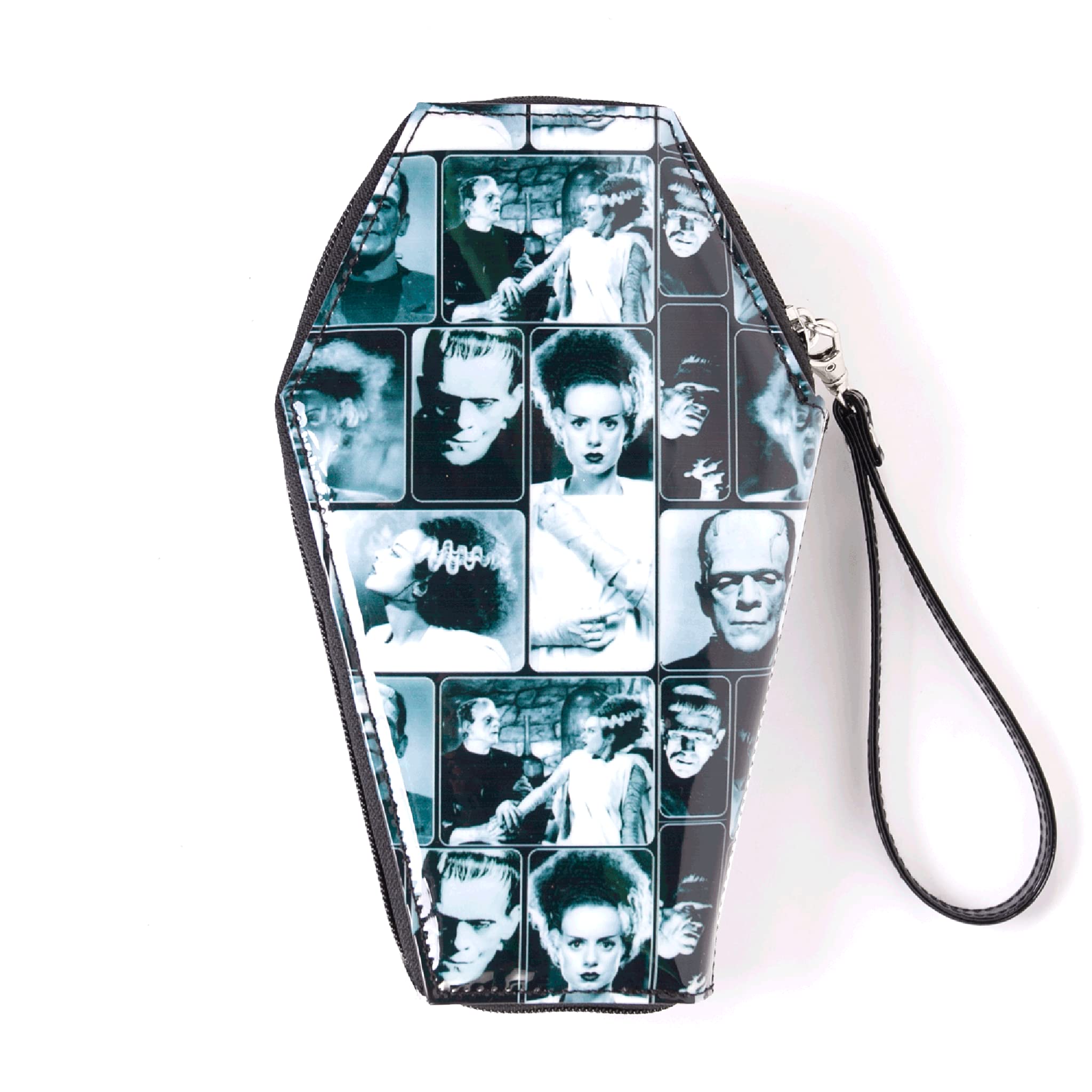 Rock Rebel Universal Monsters Retro Tile Bride and Frankenstein Coffin Wallet, Black, One size