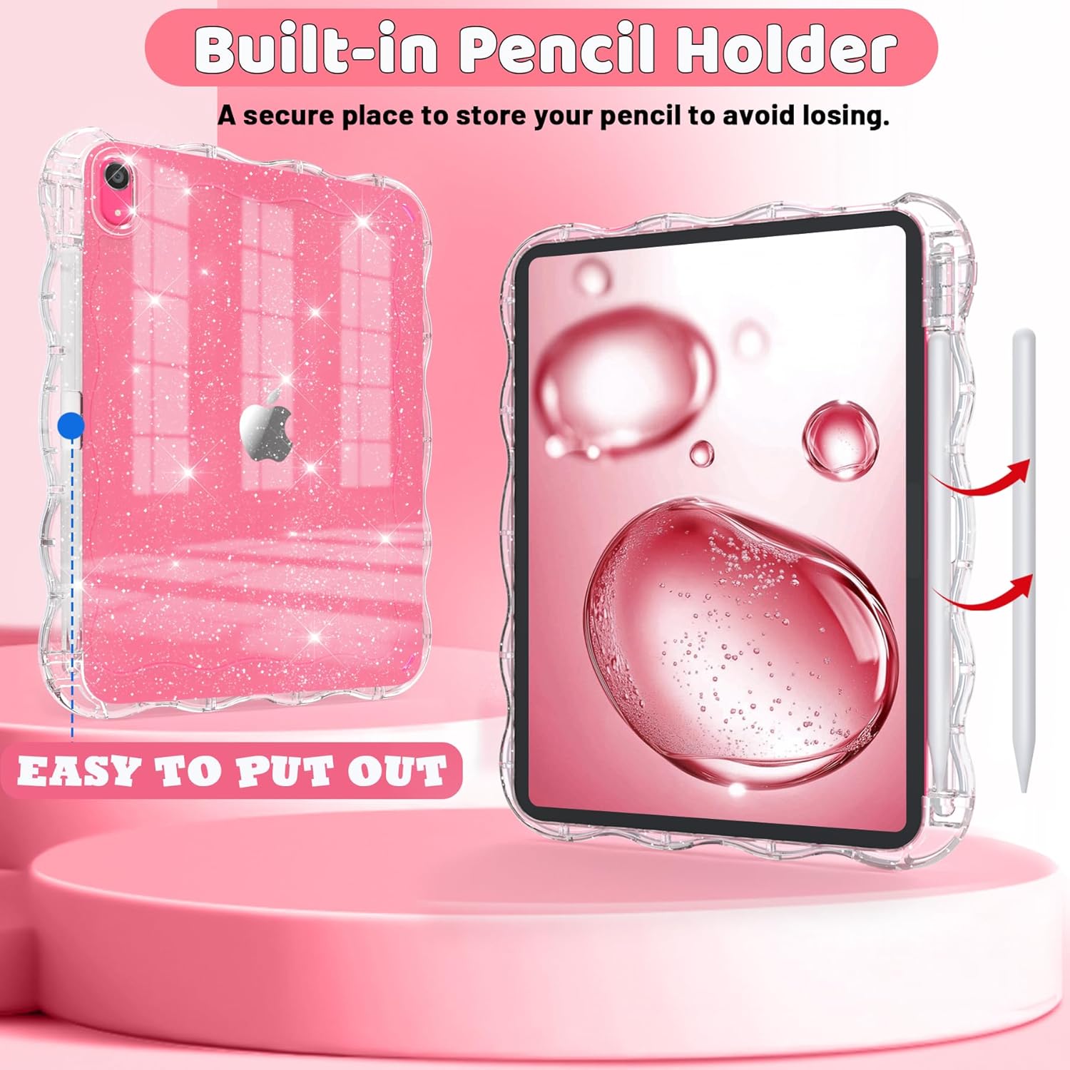 Glitter Case for iPad (A16) 11th Generation 2025 11-inch/iPad 10th Generation 10.9 inch, Wave-Border Soft TPU+Hard PC, Anti-Scratch Ultra Slim Protective Tablet Cover, Shockproof Impact Resistant. - Image 4