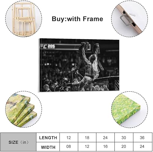 Miniatura 2 de Conor McGregor - Póster para habitación, póster estético e impresiones sobre lienzo, póster artístico para pared, 08 x 12 pulgadas (7.9 x 11.8 in)