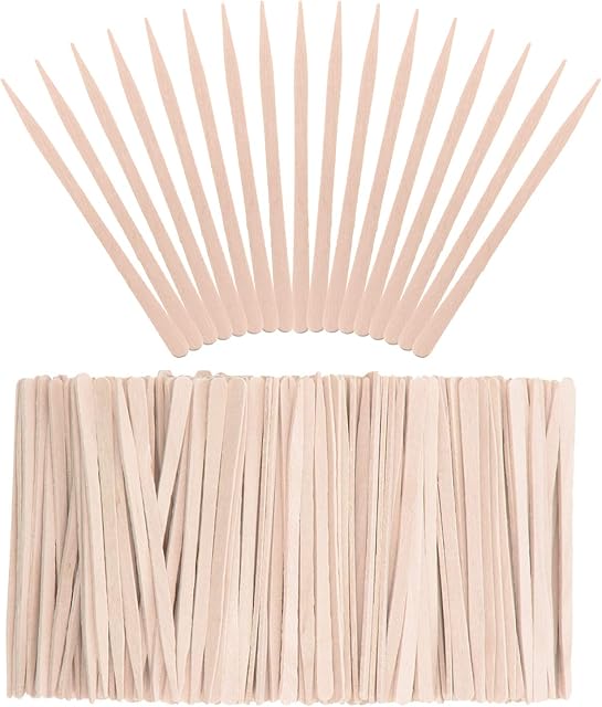 Whaline 400Pcs Eyebrow Wax Sticks Small Wood Spatulas Applicator Tongue Depressors Wax Waxing Tatoo Sticks for Hair Eyebrow Removal
