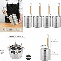 Vista 4 de Olla para Pasta De Acero Inoxidable, Juego De Olla para Pasta Con Cesta para Insertar, 4 Agujeros