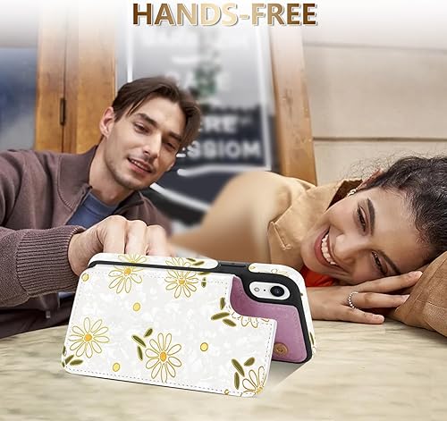 Miniatura 5 de NNH Funda tipo cartera compatible con iPhone XR con bloqueo RFID, ranuras para tarjetas, folio de piel sintética, función atril, doble cierre
