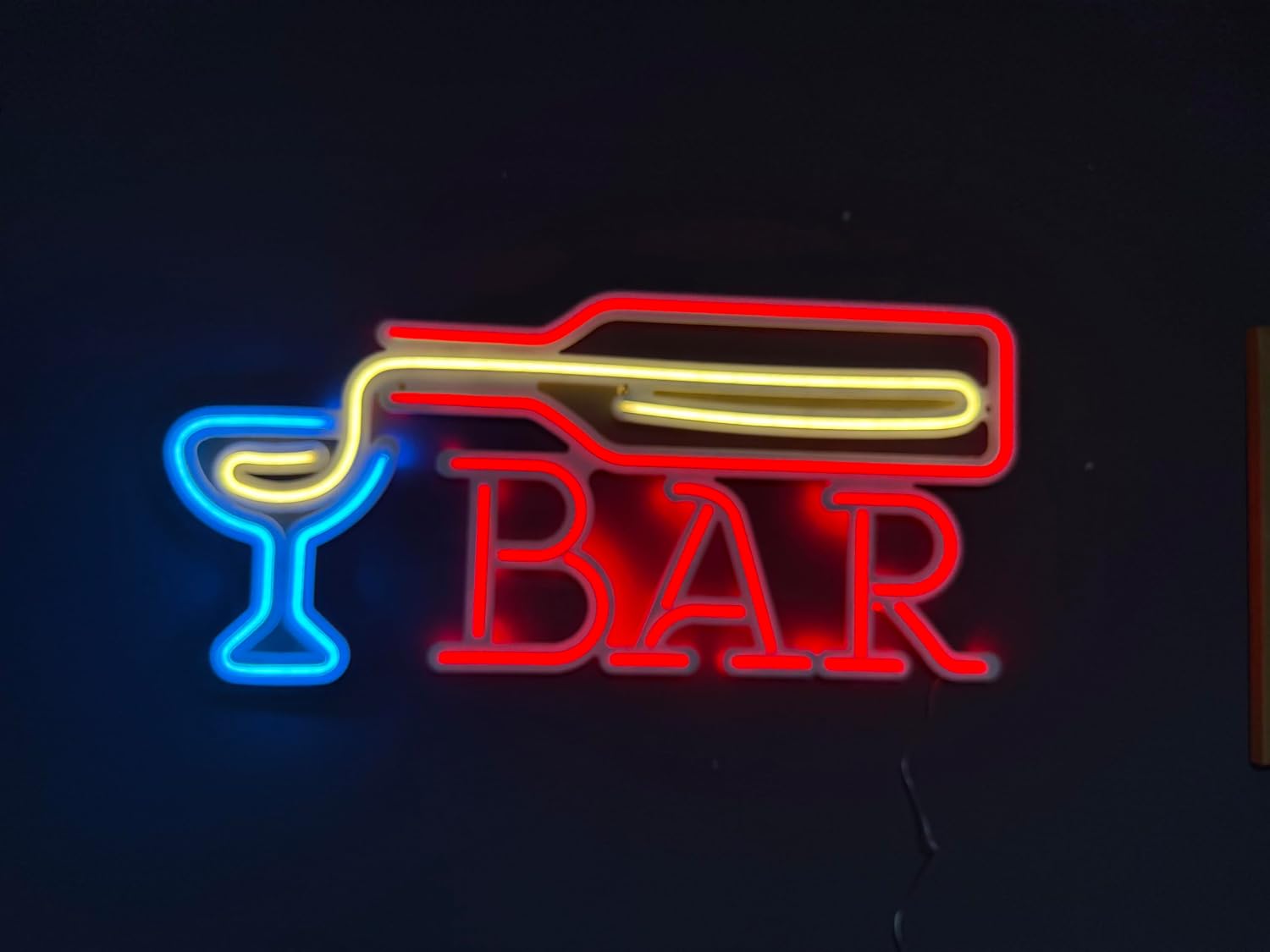 Bar Wall Art, Neon Metal Wall Art, Bar Wall Sign, Bar Wall Decor, LED Light Decor, Home Office Hotel Pub Bar Cafe Wall Decor (with Remote Control)