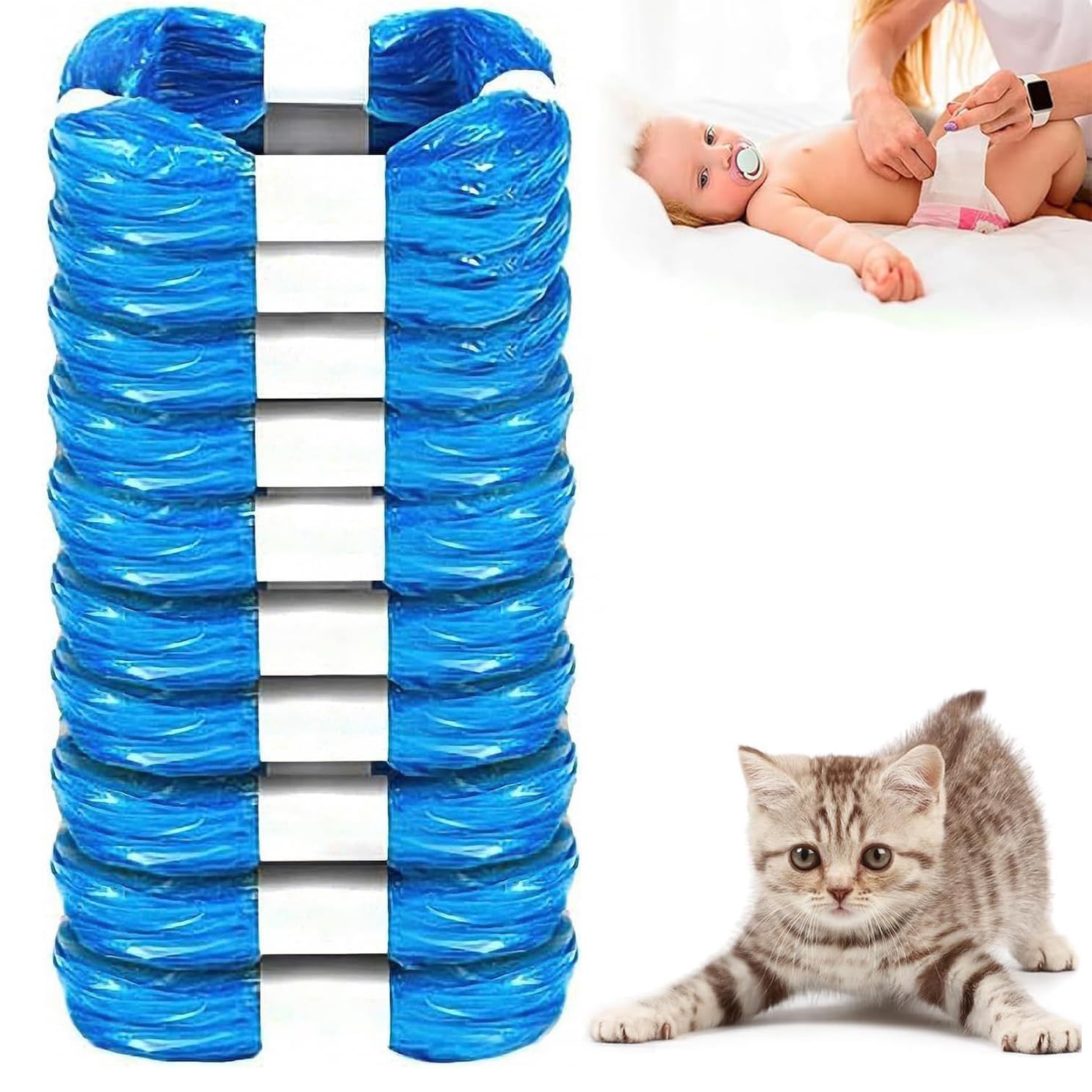 Bolsa de repuesto para arena para gatos, 10 unidades de repuesto para basura de gato Genie compatible con tu repuesto de arena Genie (no incluye cartucho) (azul, 4,5 m)