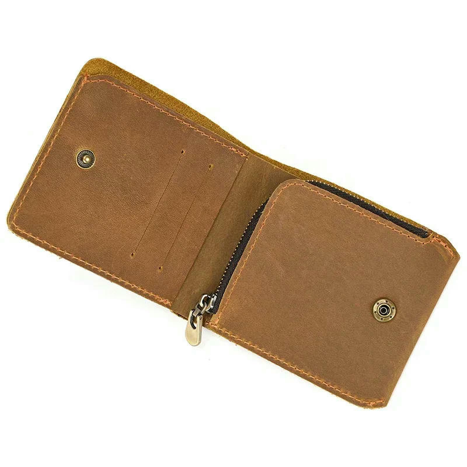 Portfele męskie skóra krótki portfel męski krótki portfel Bifold Wallet-6096 ciemnobrązowy-11 x 9 x 1 5 cm