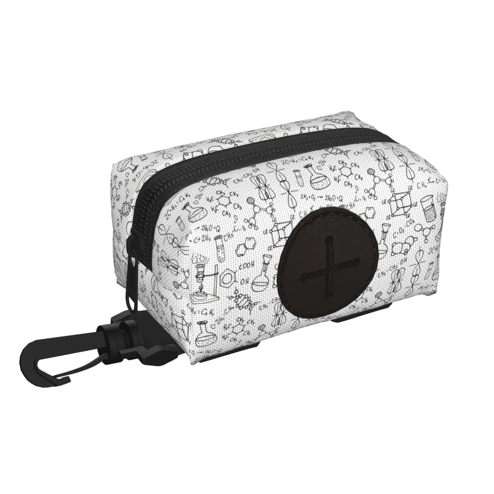 Pphgut Black Chemistry Print Print Waterproof Pet Waste Treat Bag Outdoor Walking Hiking Pouch Camping Accessory