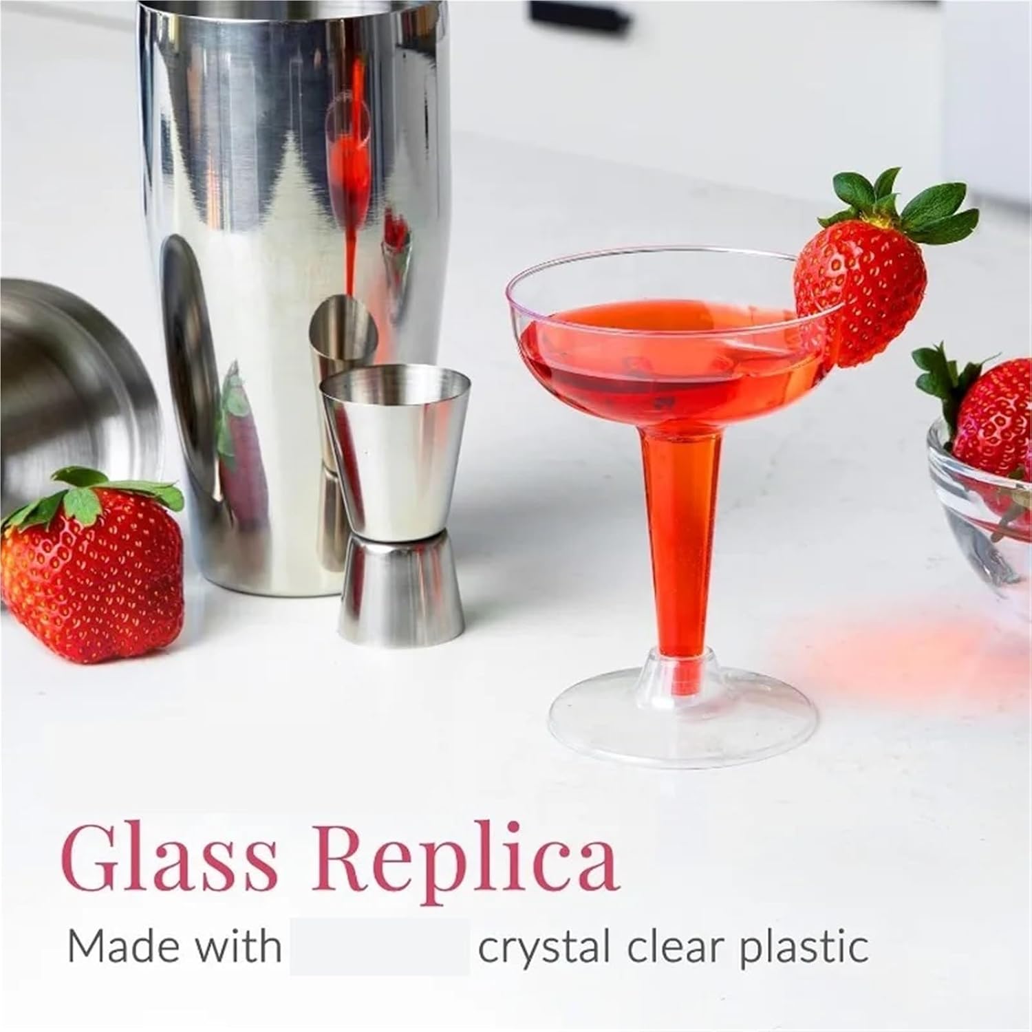 30PCS Clear Plastic Coupe Glasses Champagne Disposable Margarita