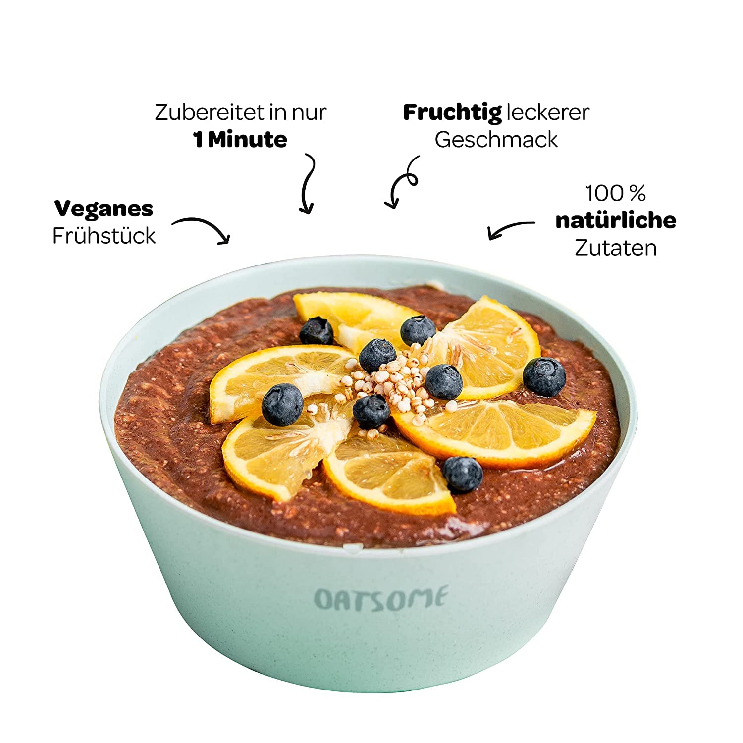 Oatsome Smoothie Bowl Mango & Maracuja - Smoothie zum löffeln - Frühstückersatz, 100% natürlich (Mango Mia, 50g), Menge:15 Stück