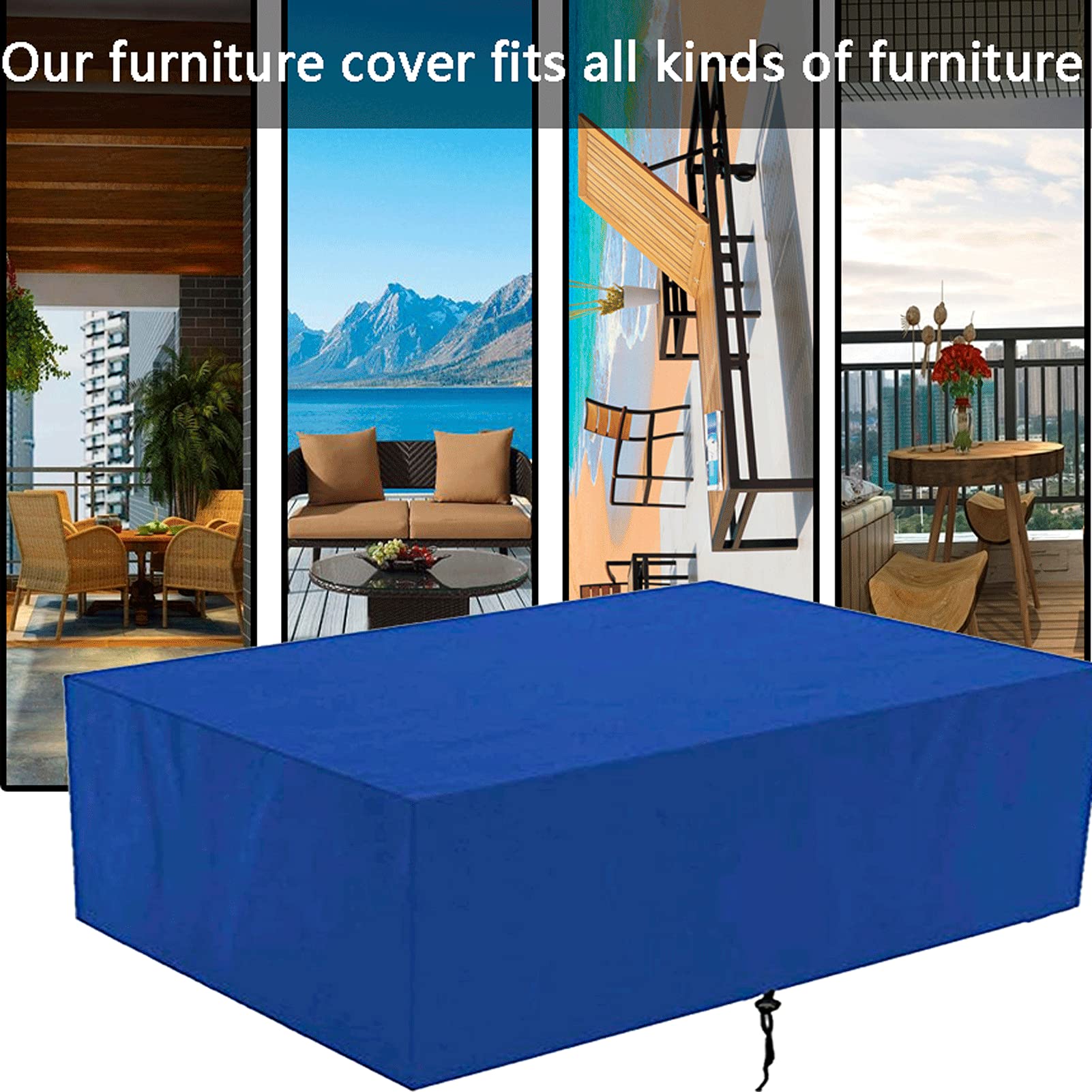 Funda impermeable de piel de Gar de 180 x 110 x 70 cm, protector de mesa resistente 420DFur Cover UV ResintFur Protect