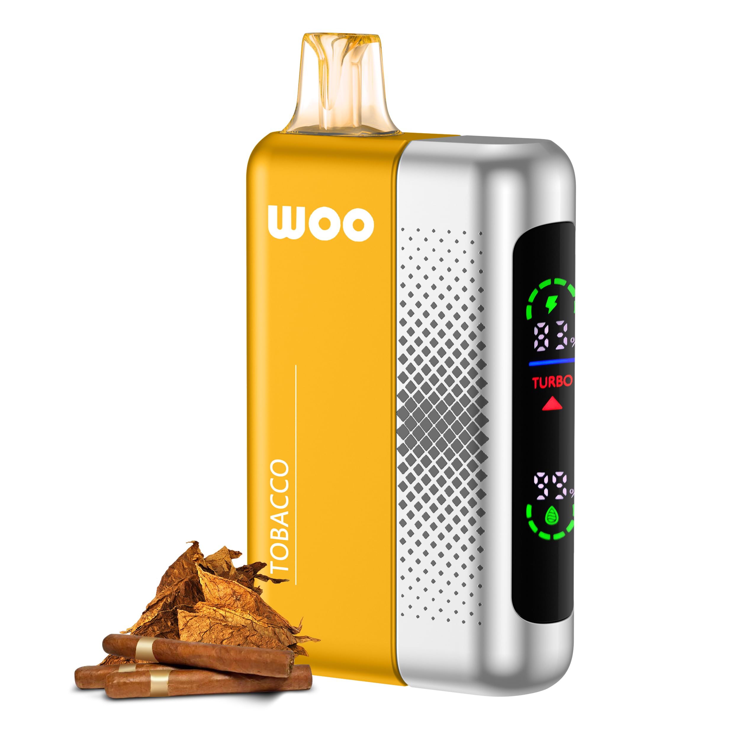 WOO 電子タバコ ベイプ 40000回吸引可能 パワー調節可能 VAPE LED液晶画面搭載 電子シーシャ 使い捨てカートリッジX2 爆煙 ベイぷ本体 持ち運び 大容量 水蒸気タバコ ニコチンなし タールなし 禁煙補助に最適 クラシックタバコ