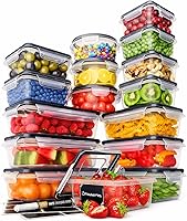 Vista 11 de Chefs Path Juego de 48 Piezas de Recipientes de Almacenamiento de Alimentos de Plástico sin BPA con 24 Recipientes y 24 Tapas para Organización