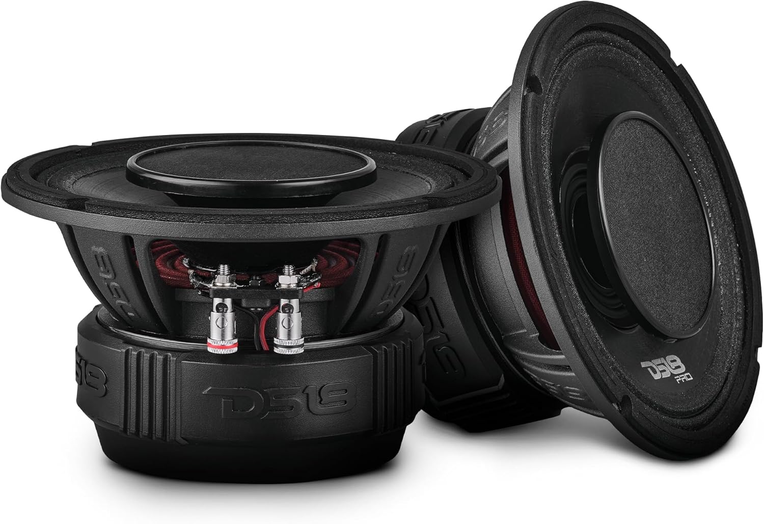 DS18 PRO-HY6.4B 6.5" Hybrid Mid-Range Car Audio Loudspeaker with 1" VC Built-in Compression Driver Horn and Water Resistant Cone 450W Max 225W RMS 4 Ohms (1 Speaker)