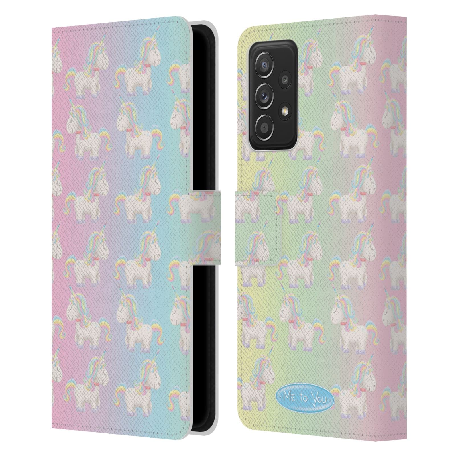 Funda de cuero tipo libro con unicornio para Galaxy A52 y A52s 7