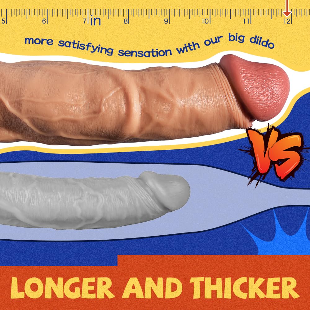 Lubisey 2.36'' Diameter Realistic Thick Dildo for G-spot Orgasm, 7.87'' Curved Shaft Big Huge Dildos with Strong Suction Cup, Silicone Dildos Realistic Penis Anal Dildo Toy Consolador para Hombre: Lubisey 11.8 inch Huge Thick Dildo with Lifelike Texture, G-spot Realistic Dildos with Strong Suction Cup for Hands-Free Play, Big Anal Dildos Soft and Firm Penis Dildo Adult Toys for Women & Couple
