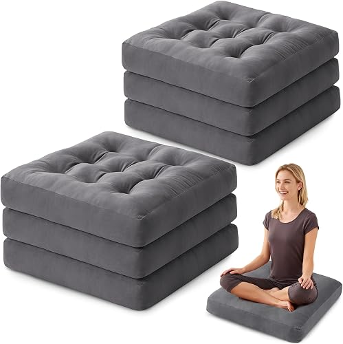 SM-XLHN Meditation Floor Pillow Set of 6, Square Large Pillows Seating for Adult
