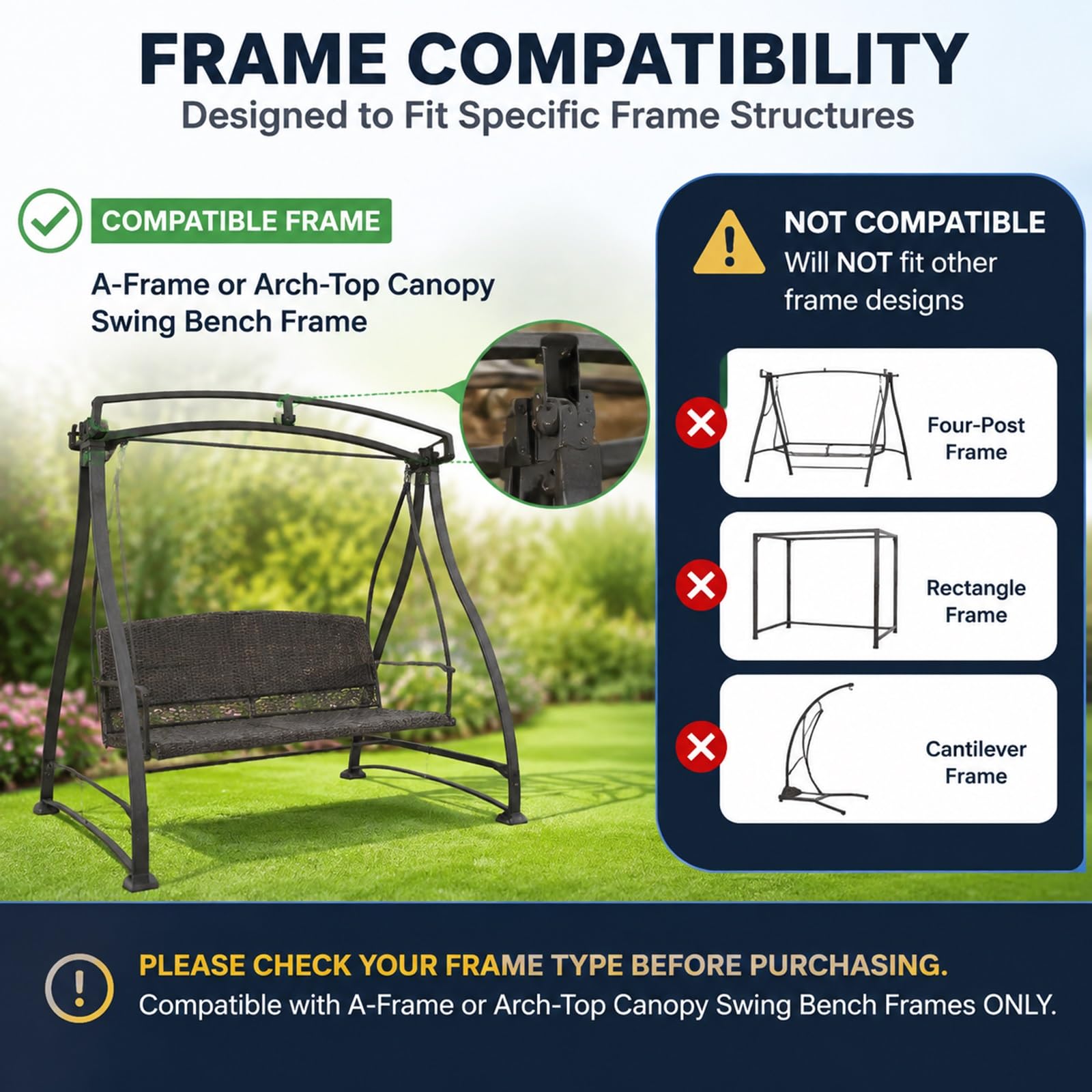 Tettuccio di Ricambio per Dondolo 2 Posti Impermeabile da Giardino | Tessuto polyestere 600D 250g/m², resistente agli strappi, facile da pulire,1 pezzo, senza struttura(Gray)