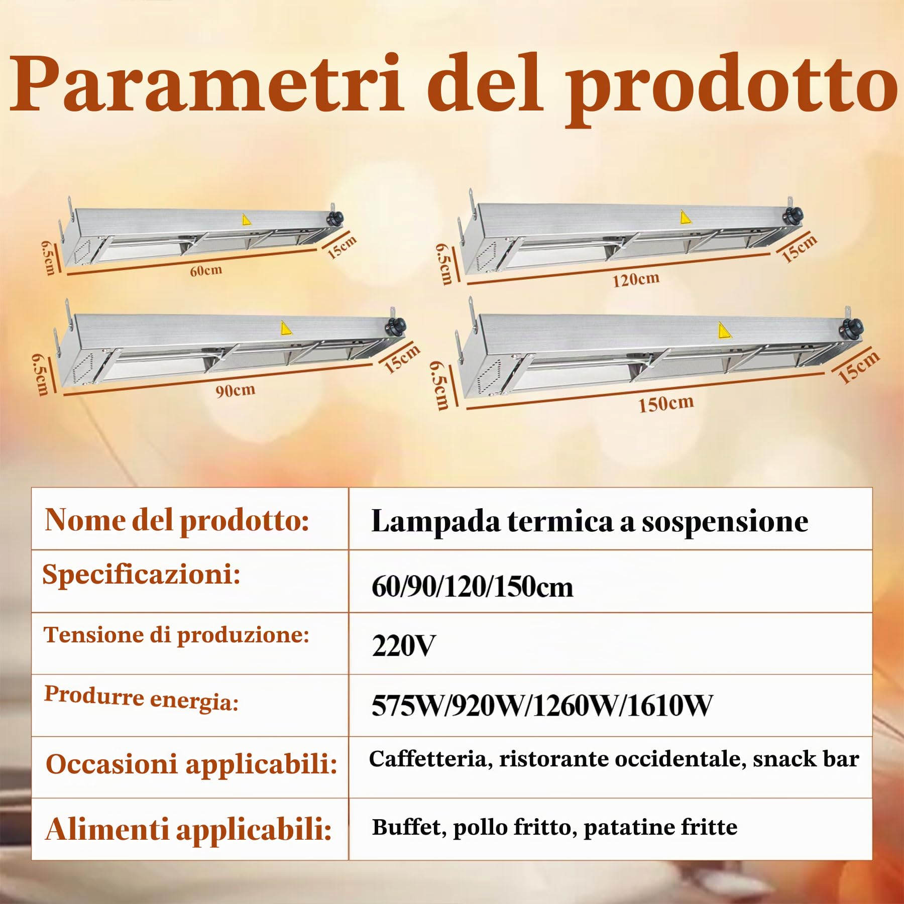 Lampade Scaldavivande Cucina, Sospeso Lampada Riscaldante per Alimenti | Commerciale Lampada Riscaldante Infrarossi per Buffet, Hotel e Ristoranti, Temperatura Regolabile 30-85°C