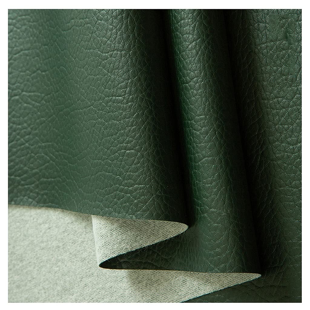 Kunstleder Weiches Kunstleder PU Premium Qualität Polsterstoff Echtleder-Optik - Kunstleder - Meterware-Reparaturflicken für Möbel Sofa Sitzbezug Autositz Jacke(Green,1.4X4m)