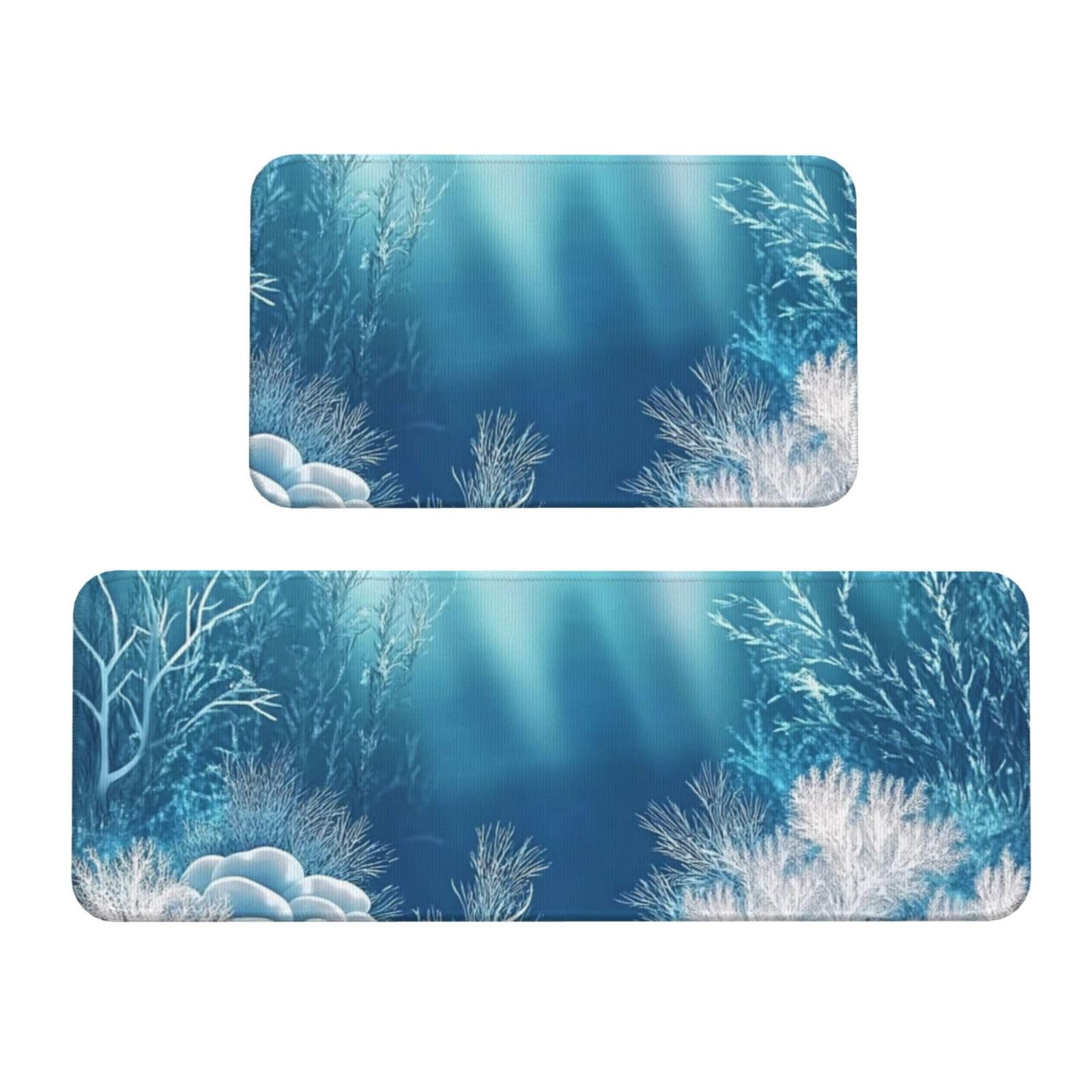 Tapetes de cocina antideslizantes con diseño de coral para decorar y cocinar con total comodidad
