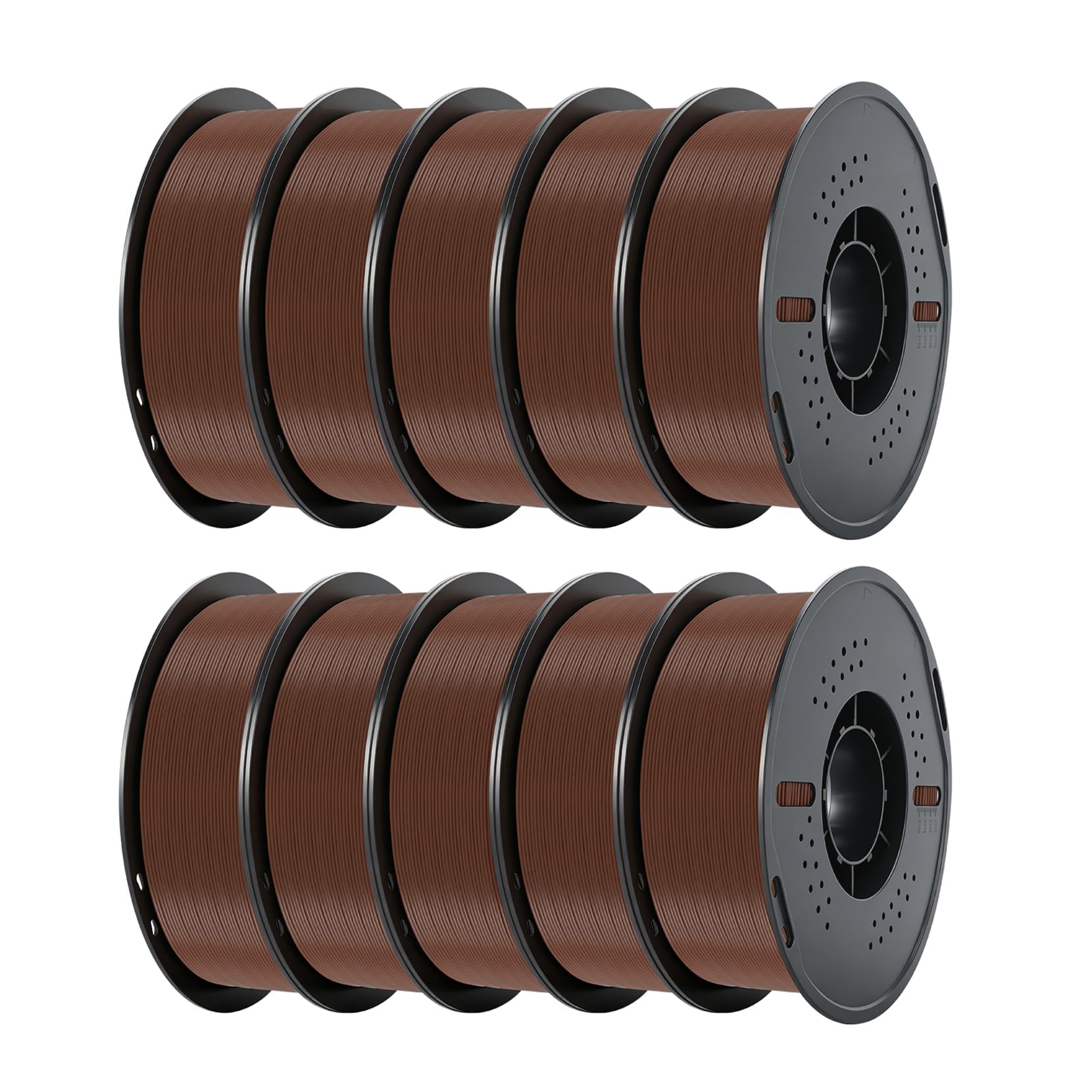 KINGROON PLA 3D Printer Filament 1.75mm, Midnight Brown, 10kg (10 x 1kg)