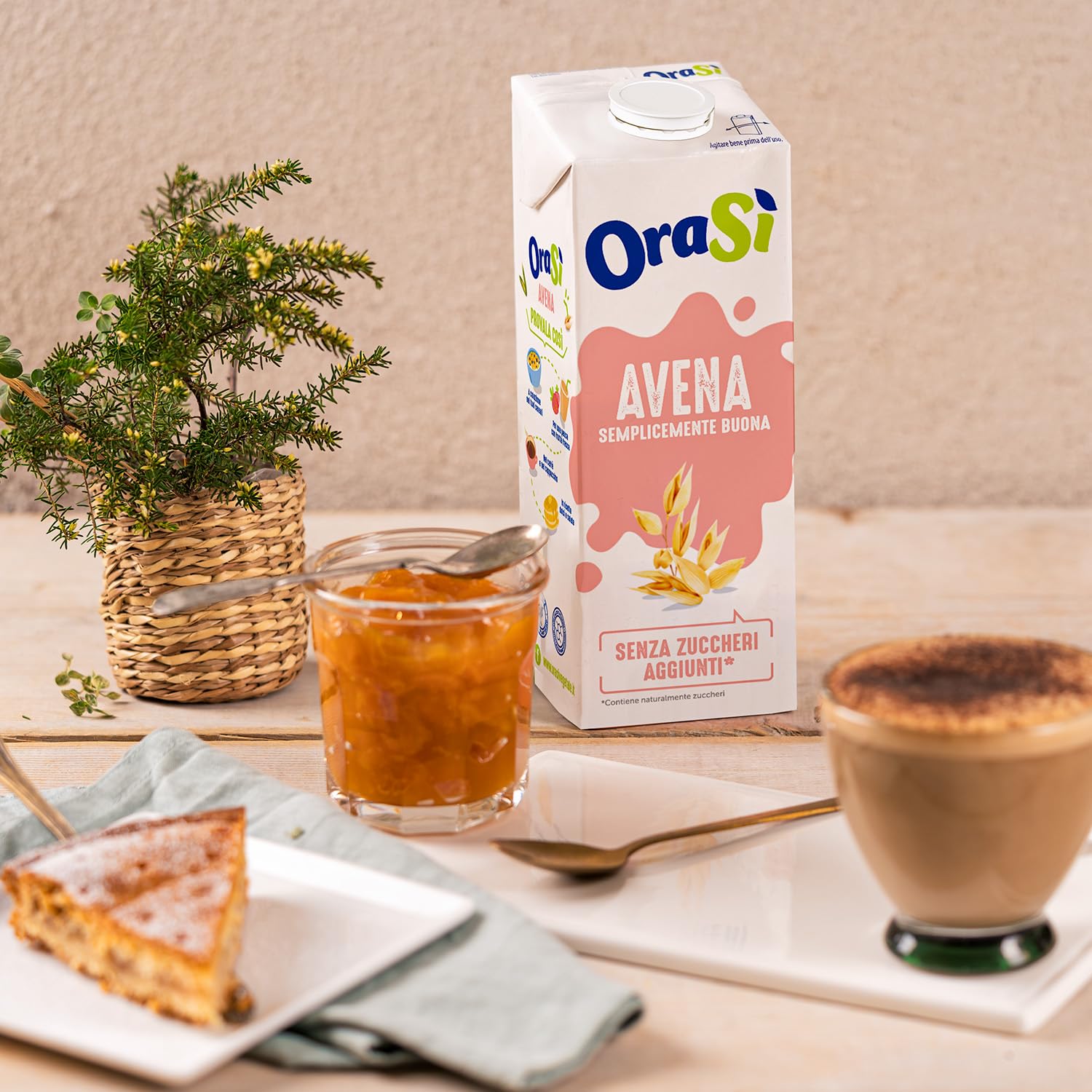 OraSì Bevanda Di Avena 1 Litro 12 Unità Alternativa vegetale al Latte a base di Avena Cremoso Senza Zuccheri Aggiunti, Fonte Di Calcio E Vitamine Ideale Per Dieta Vegana Colazioni E Ricette