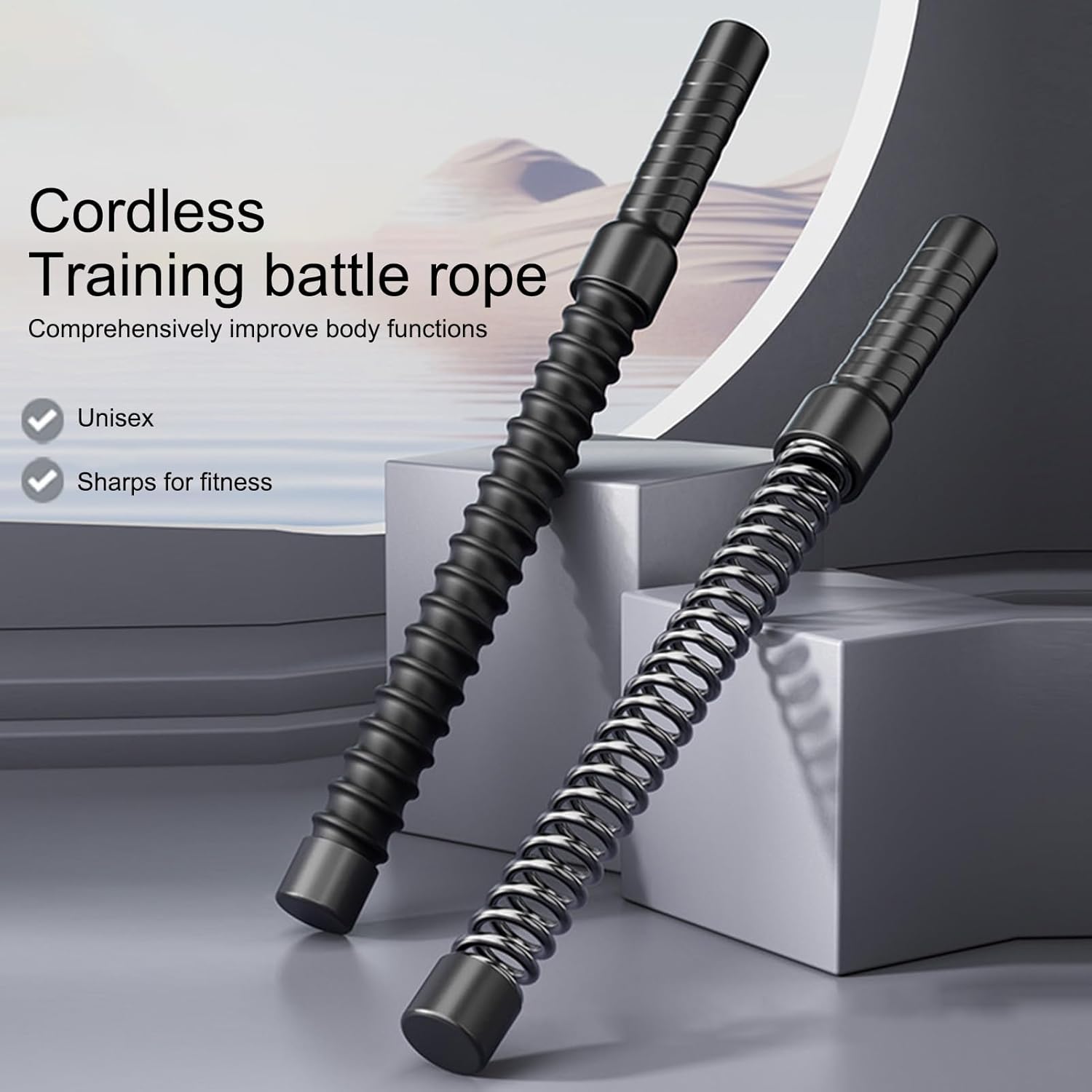 Hjatiraceフィットネス縄跳び - 厚くて重いフィットネスプルダウン器具、ワイヤレス縄跳び - 女性、家族、友人、背中、エクサ