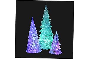3 Pieces Lighted Christmas Tree Figurine