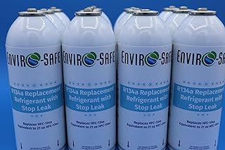 R134a Replacement with Stop Leak| Case of 12 Cans with Piercing Valve for AC Recharging