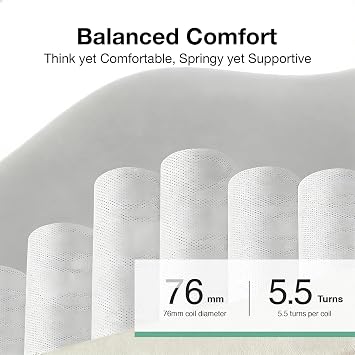 Novilla 3FT Single Mattress, Hybrid Pocket Sprung Mattress 20cm Deep, Enhanced Support Medium Firm Comfort, Breathable Cover, Oeko-Tex Certified Fabric, 90x190x20cm, Nova Series