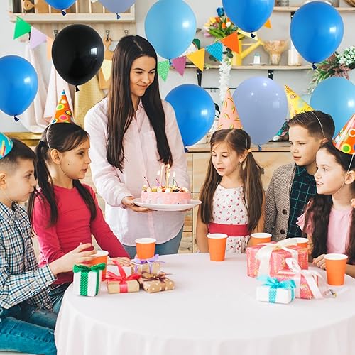 Miniatura 5 de Globos azul claro, blanco y dorado, juego de 60 globos azul bebé y nude con globo dorado metálico, globos neutros beige globos azul pastel para