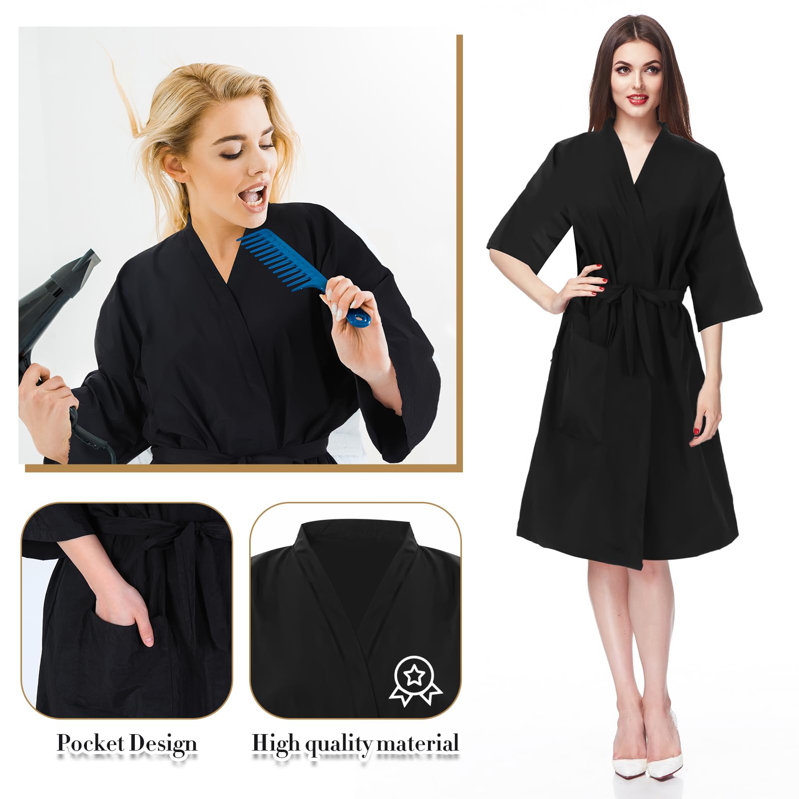 Toulite 6 Stück Salon-Kleid, Friseursalon, Kittel, Umhang, Haarschnittumhang, Salon-Bademäntel für Kunden, Friseurschürze, Abdeckung