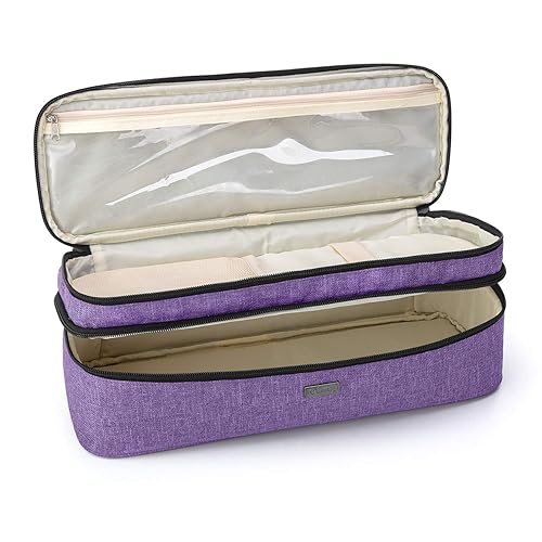 Miniatura 4 de Teamoy Bolsa de almacenamiento de viaje de doble capa compatible con Revlon secadora de pelo de un solo paso y cepillo de aire caliente y