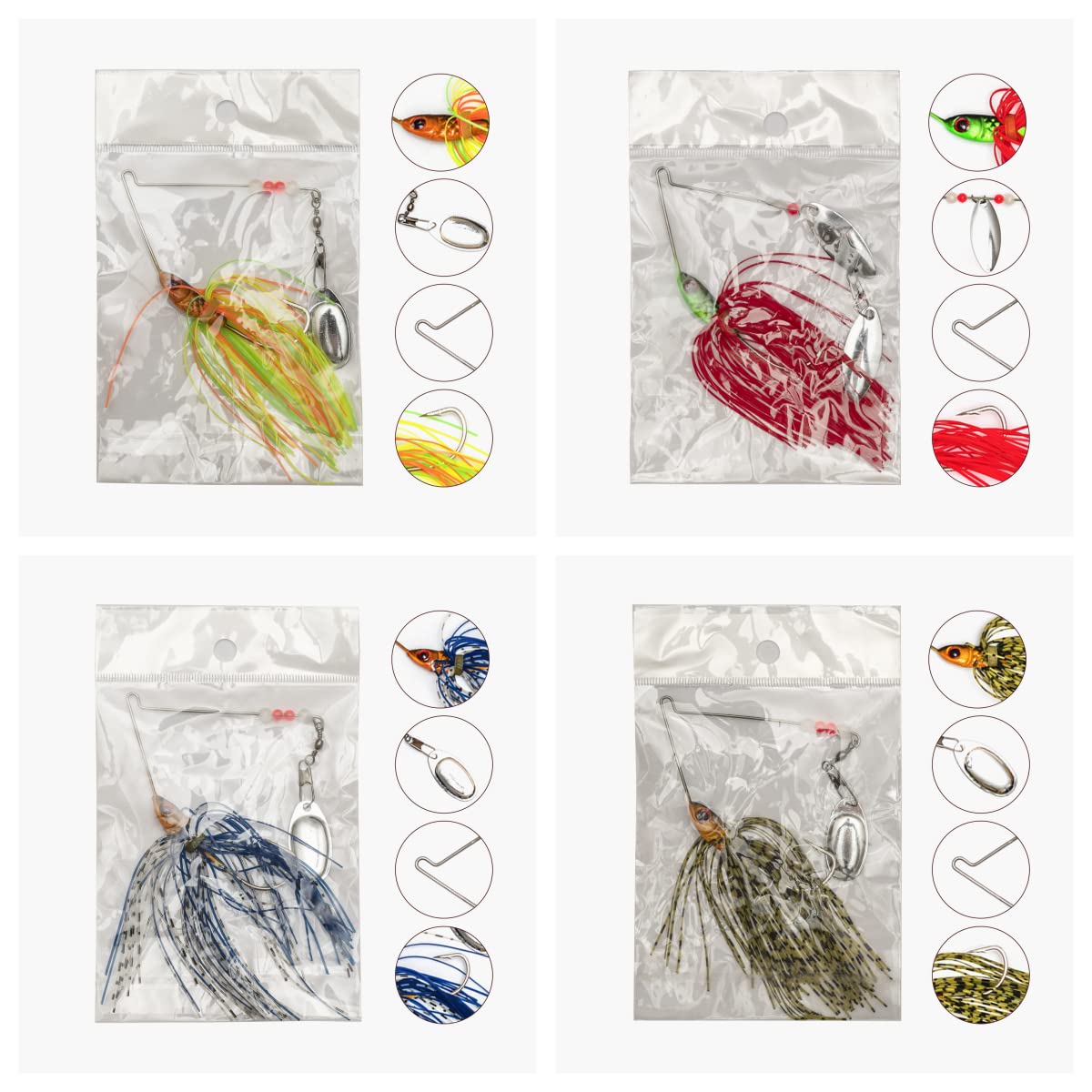 Jake'S Lures Spin 1/4Oz Neo Red W Black Fishing Products