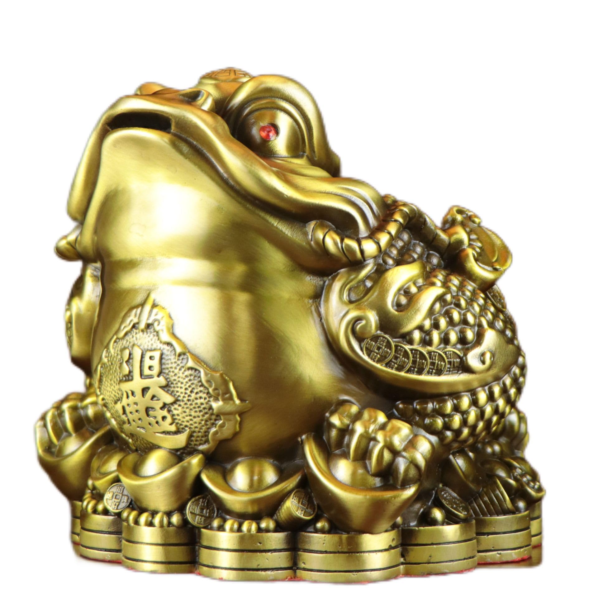 Amazon.com: Usoway 纯黄铜金蟾三足金蟾如意三脚金蟾家居店铺