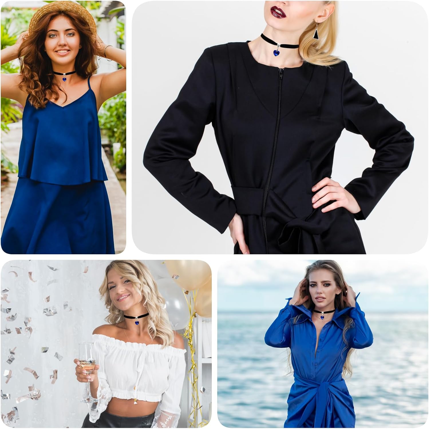 Black Choker Necklaces for Woman Love Heart Choker Necklace Adjustable Velvet Choker Soft Collar Chain Red Heart Necklace Halloween Cosplay Party - Image 6