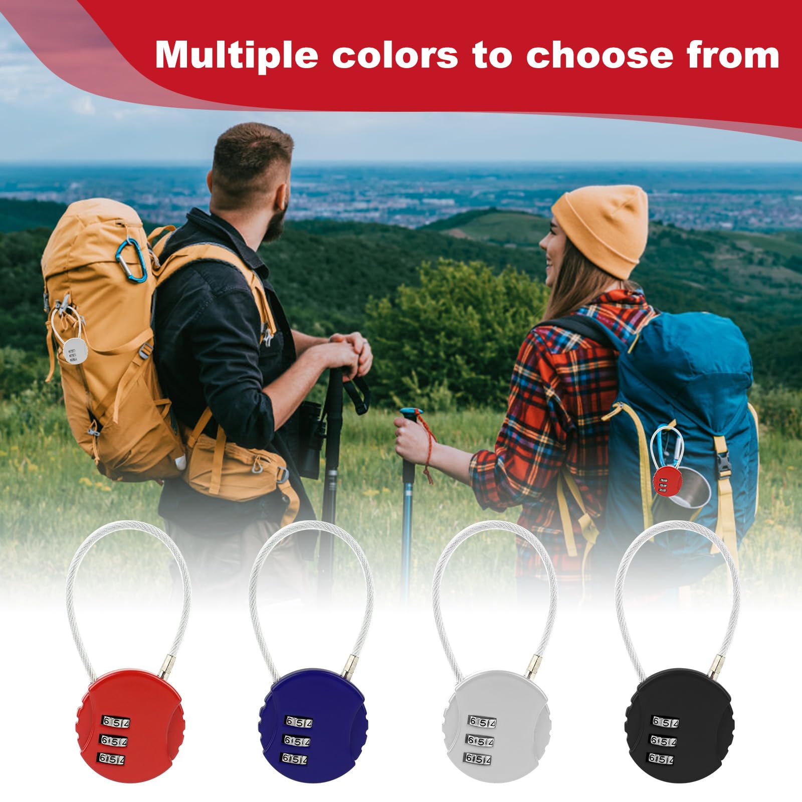 Set 10 Lucchetti 10 Lucchetti Combinazione 4 Cifre - Sicurezza 10.000 Combinazioni Per Bagagli E Armadietti Set Lucchetti Numerici Viaggio - Foto 14