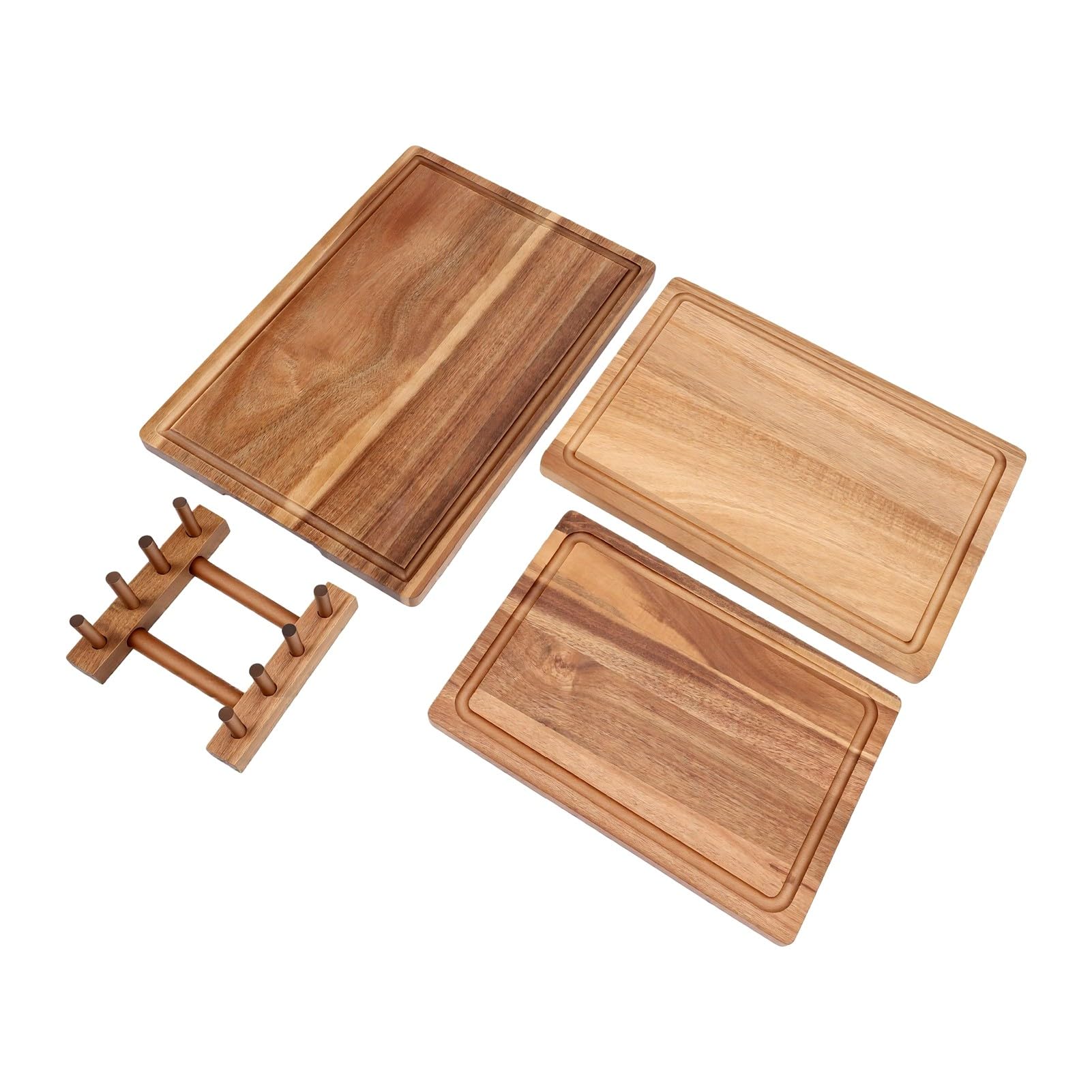 Schimer Tablas de Charcutería de Madera Maciza con Soporte para Cortar en