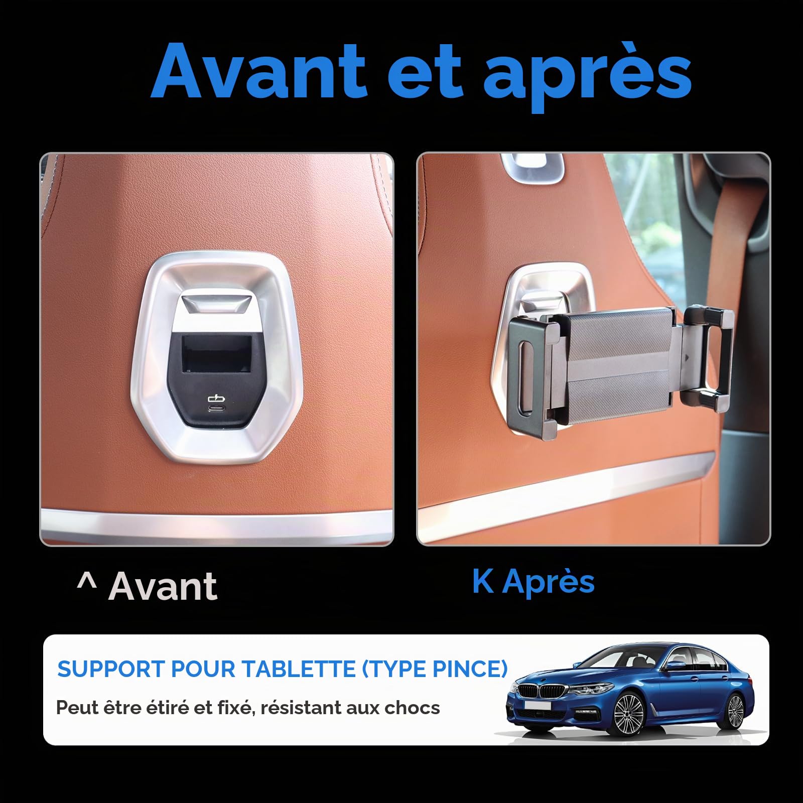 Support pour téléphone portable FDAIUN pour voiture BMW X5 G05 X6 G06 X3 G45 IX i20 Série 5 G60 G61 Série 7 G70 i5 G60 G61 2024 2025 2026 Accessoires Support pivotant à 360° pour voiture pour tablette