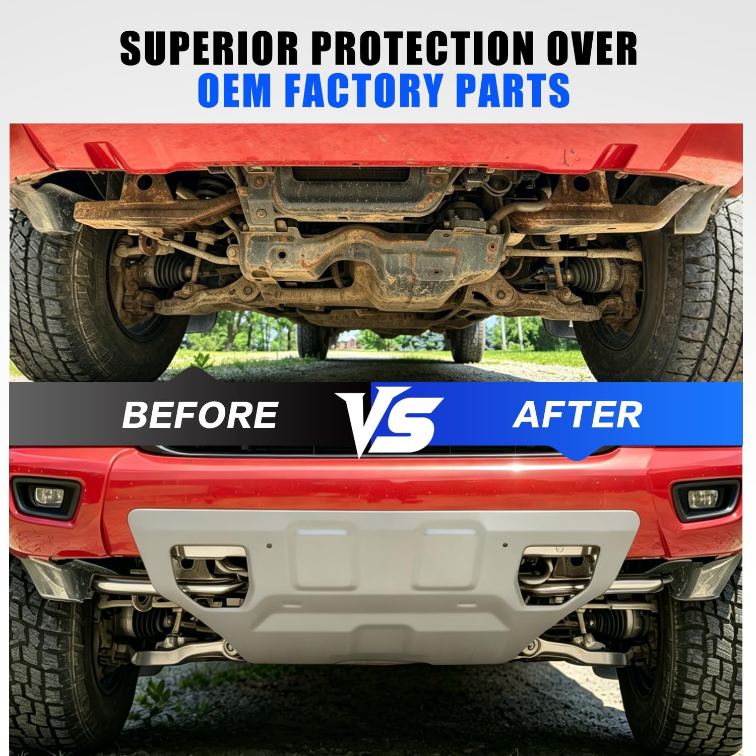 Front Skid Plate w/Sound Insulation Cotton Compatible with 2005-2015 Tacoma Base Pre Runner TRD Pro X-Runner Replacement for PT212-35075 Engine Under Cover Protector Aluminium 6mm