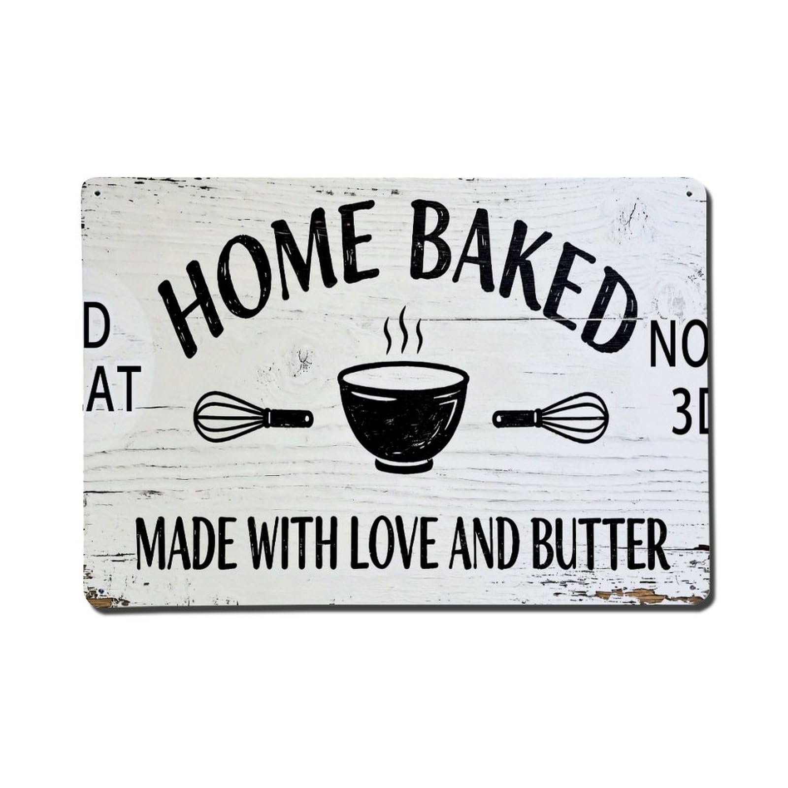 Nestemfo Vintage Home Baked Made With Love And Butter Tin Sign Metal Sign, Living Room,Bar, Home, Bedroom Wall Decor,Retro Metal Poster 8X12 Inches