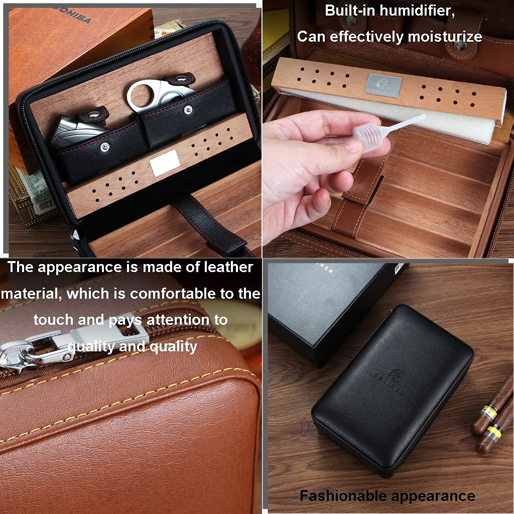Scatola per sigari Humidor Porta sigari Portatile Humidor da Viaggio Tubo per sigari Porta sigari Portafoglio Accessori Regalo per sigari 20,3 x 12,7 cm