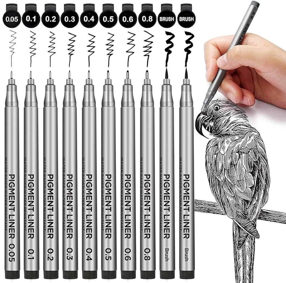 Amazon.co.jp: PANDAFLY ブラックファインライナーインクペン